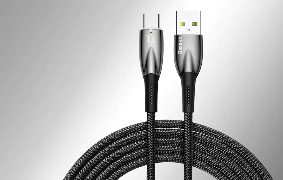 Kabel USB do USB-C Baseus Glimmer, 100W, 2m (czarny)