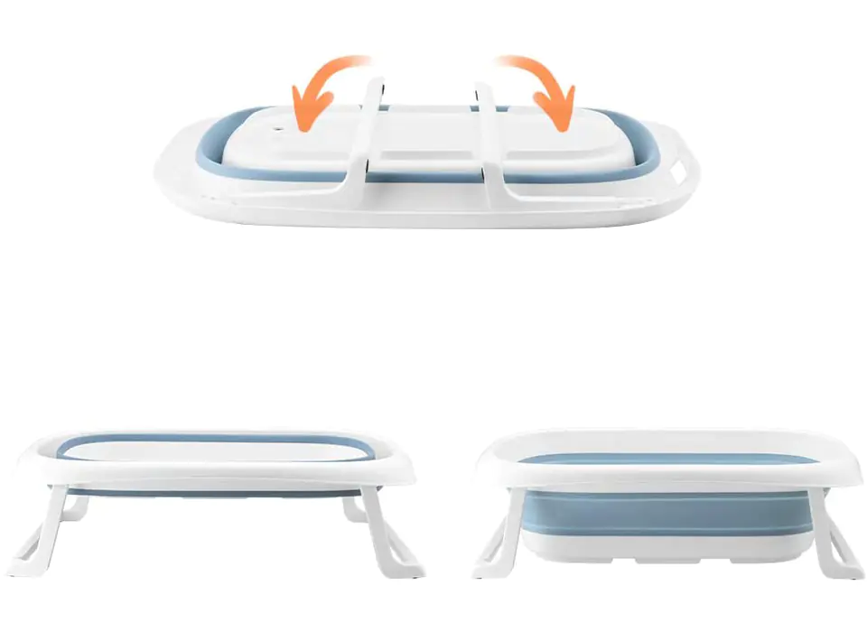 DUŻA WANIENKA WANNA DZIECI SKŁADANA TURYSTYCZNA SILIKON NIEBIESKA