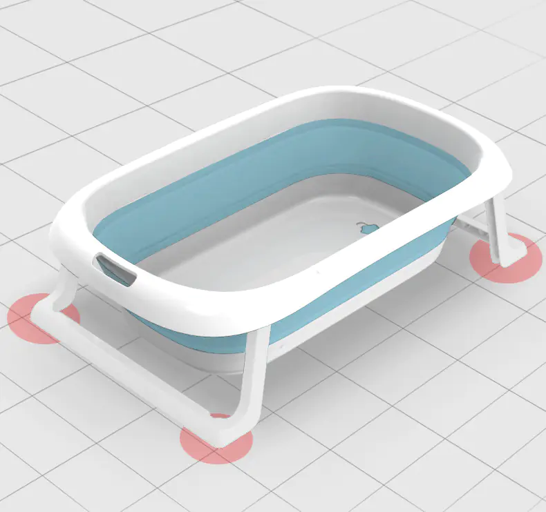 DUŻA WANIENKA WANNA DZIECI SKŁADANA TURYSTYCZNA SILIKON NIEBIESKA