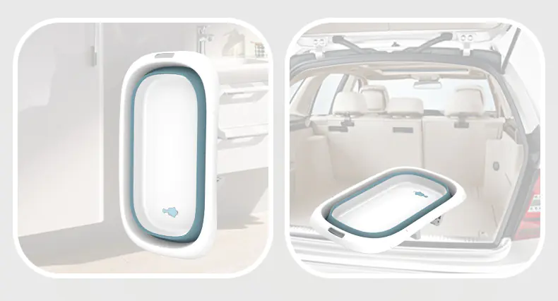 DUŻA WANIENKA WANNA DZIECI SKŁADANA TURYSTYCZNA SILIKON NIEBIESKA