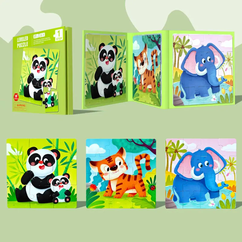MAGNETYCZNE PUZZLE ZWIERZĄTKA KSIĄZECZKA ZOO JHTOY-266