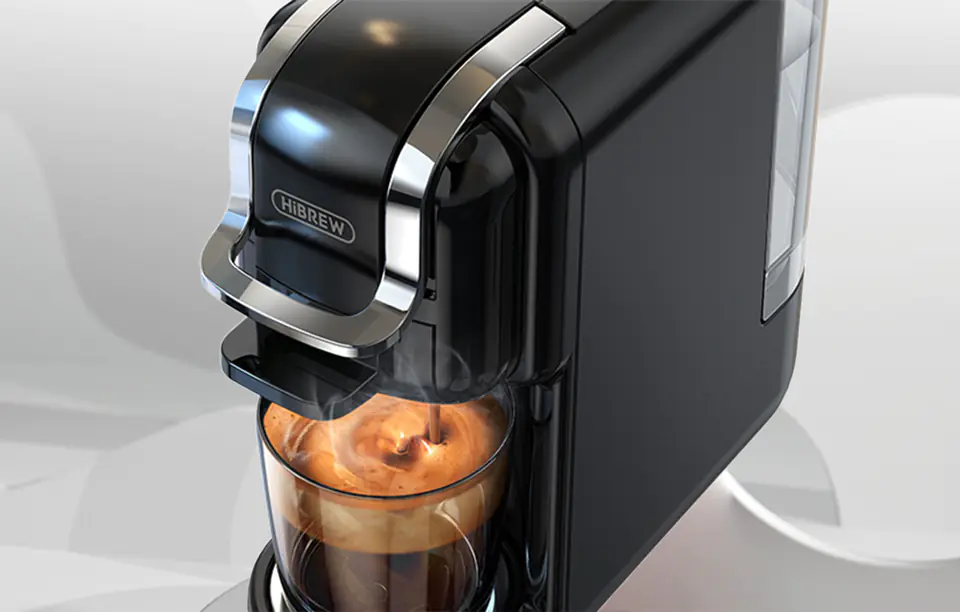 HiBREW Coffee Machine 19 Bar  Espresso coffee machine, Espresso coffee,  Capsule coffee machine