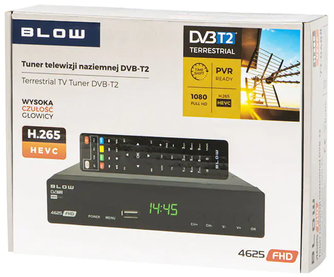 Dekoder tv naziemnej. Tuner DVB-T2 Blow 4625FHD H.265
