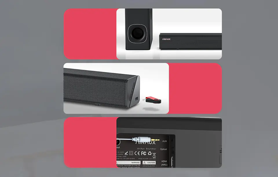 Soundbar BlitzWolf AA-SAR3, Bluetooth 5.0, AUX, USB, HDMI, OPT, 120W (czarny)