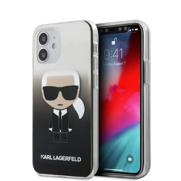Karl Lagerfeld KLHCP12STRDFKBK iPhone 12 mini 5,4" czarny/black hardcase Gradient Ikonik Karl