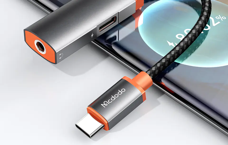 Adapter USB-C to Mini jack 3.5m + USB-C Mcdodo CA-0500, PD 60W (black)