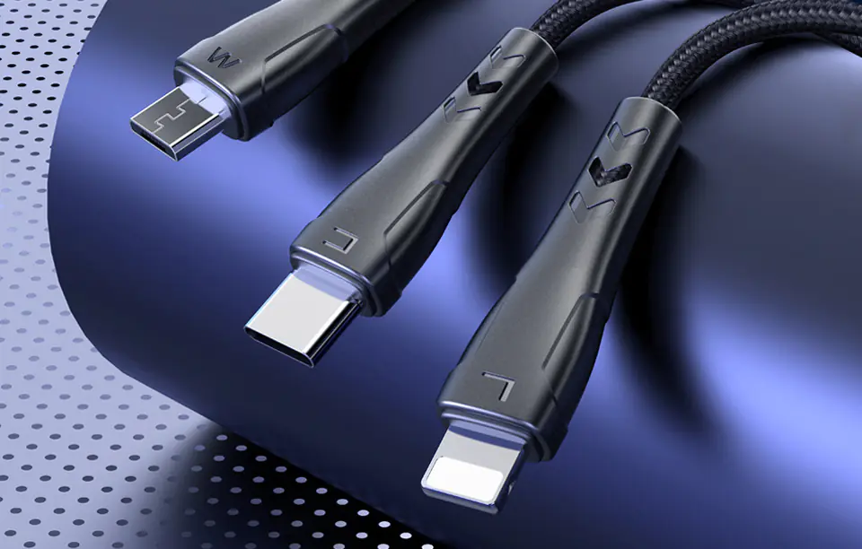 3in1 USB to USB-C / Lightning / Micro USB cable, Mcdodo CA-6960, 1.2m (black)