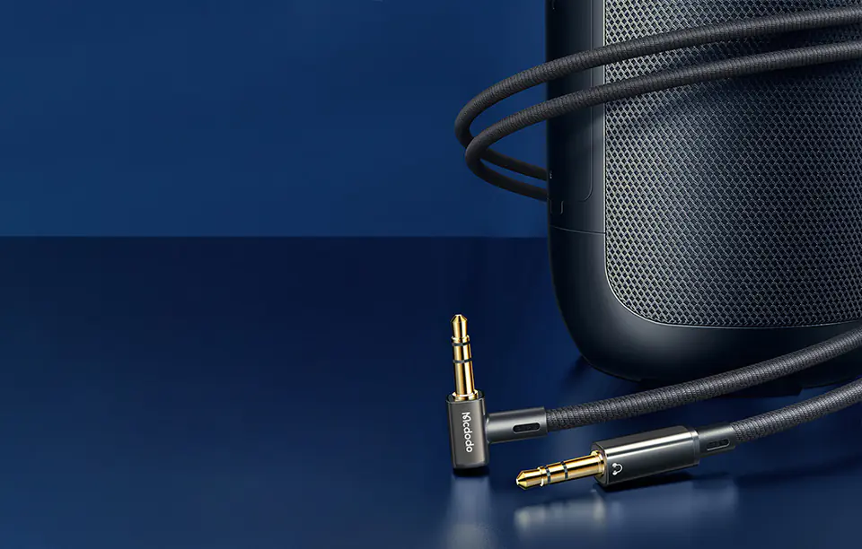 AUX mini jack cable 3.5mm angled 1.2m (black)