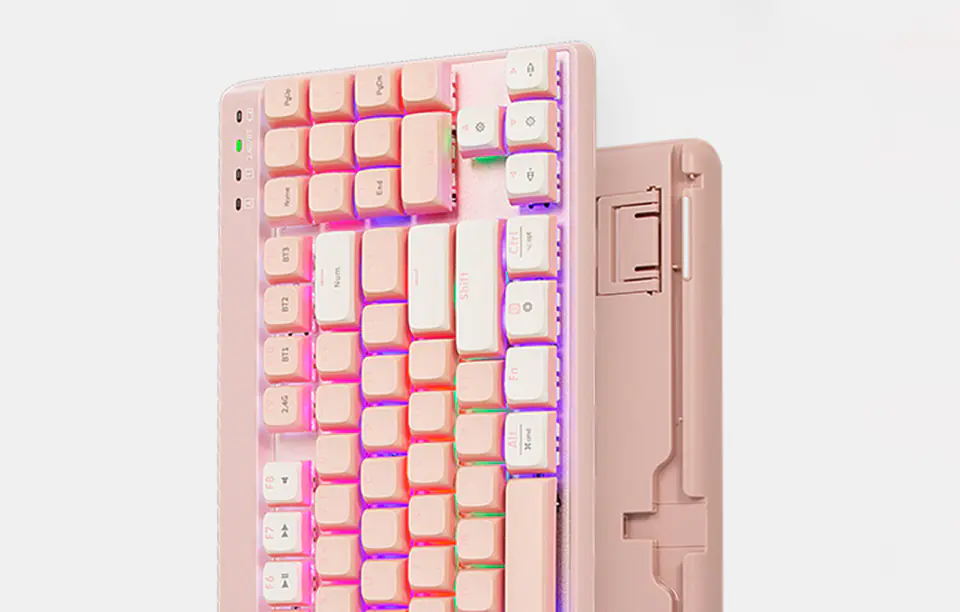 Delux KM18DB RGB Gaming Keyboard (White&Pink)