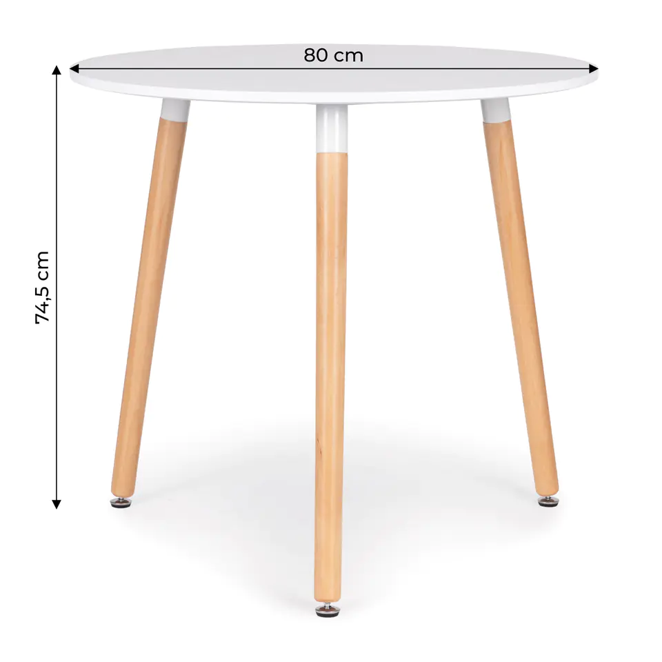 Modern wooden table for kitchen living room 80cm