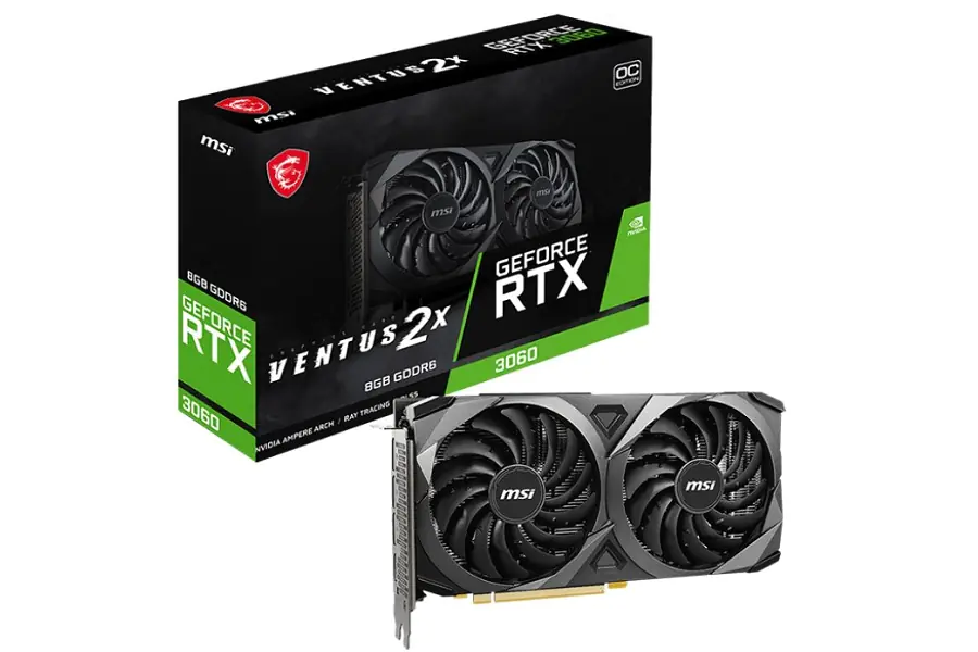 MSI RTX3060 VENTUS 2X OC 8GB NVIDIA GeForce RTX 3060 GDDR6 | Wasserman.eu