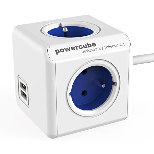 Allocacoc Power Cube PowerCube Charger 2 Outlet 2 USB No Cable