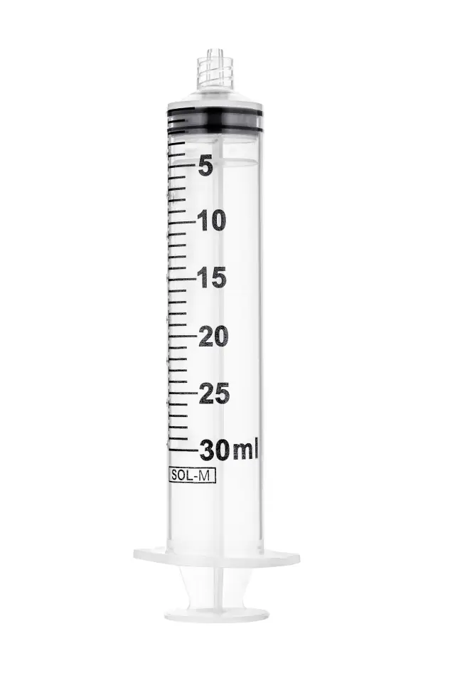 SOL-M 30 ml Strzykawka trzyczęściowa Luer Lock, skalowana co 0,01 ml, 50 szt.