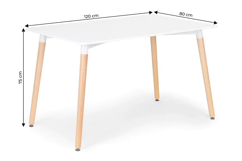 Modern dining table for the living room of the kitchen 120x80 cm