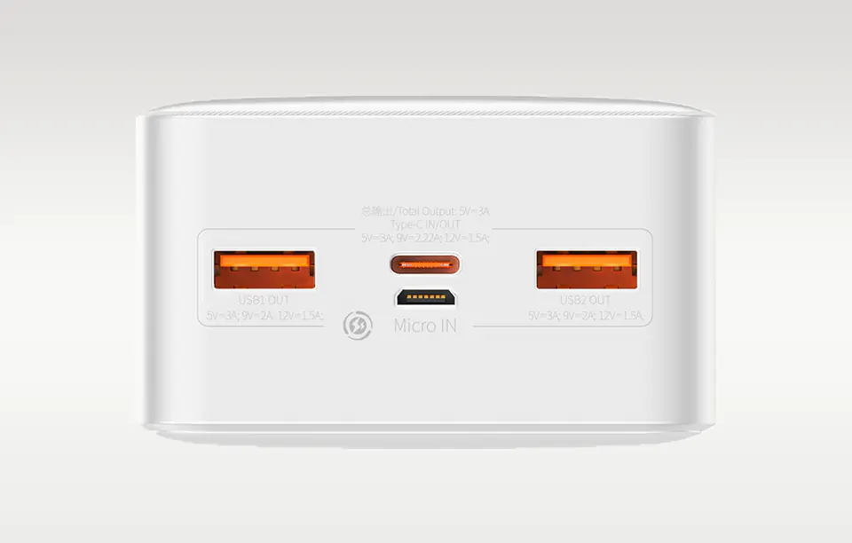 Powerbank Baseus Bipow 30000mAh, 2xUSB, USB-C, 20W (biały)