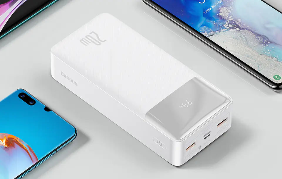 Powerbank Baseus Bipow 30000mAh, 2xUSB, USB-C, 20W (biały)