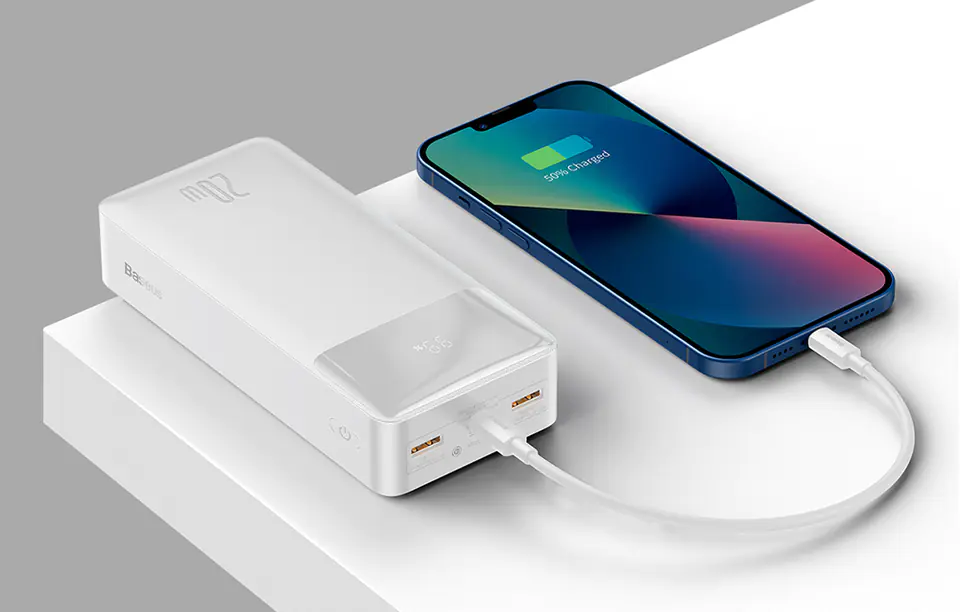 Powerbank Baseus Bipow 30000mAh, 2xUSB, USB-C, 20W (biały)