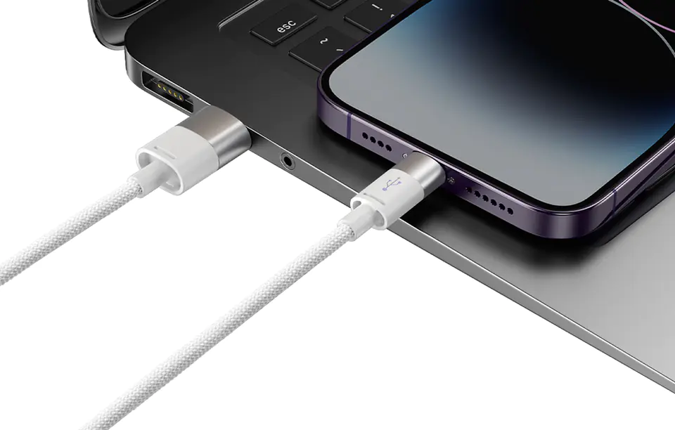 Kabel USB 3w1 Baseus StarSpeed, USB-C + micro USB + Lightning, 3,5A, 1.2m (biały)