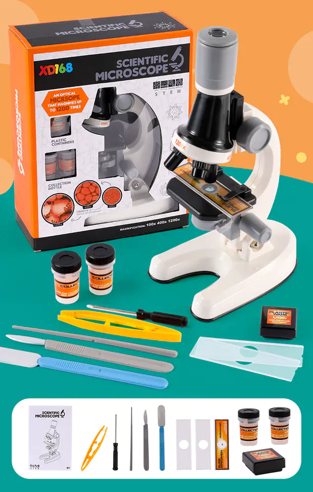 Microscope for Kids LED Educational Kit 1200x