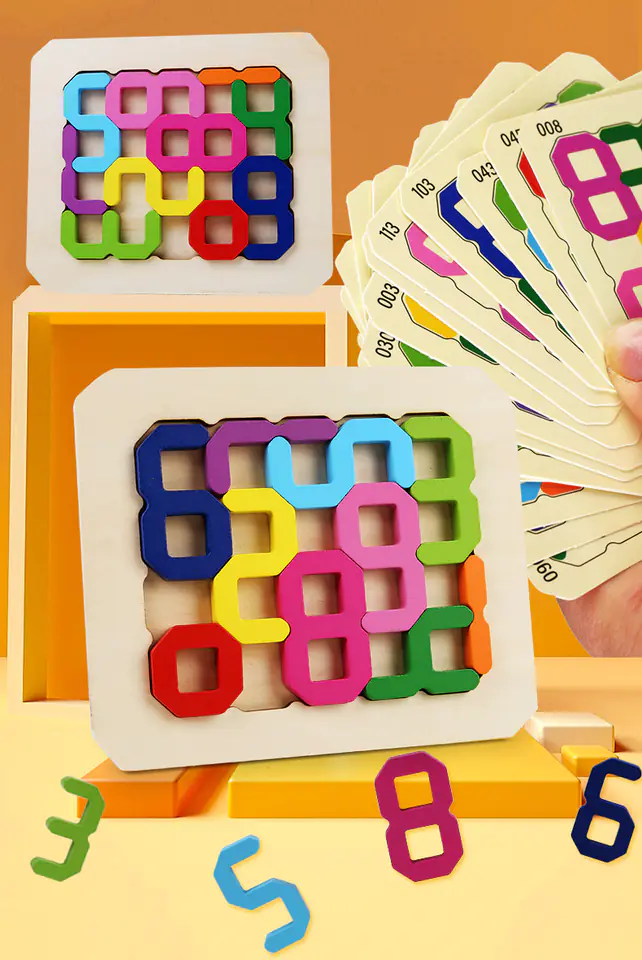 WOODEN PUZZLE PUZZLE NUMBER IQ GAMES