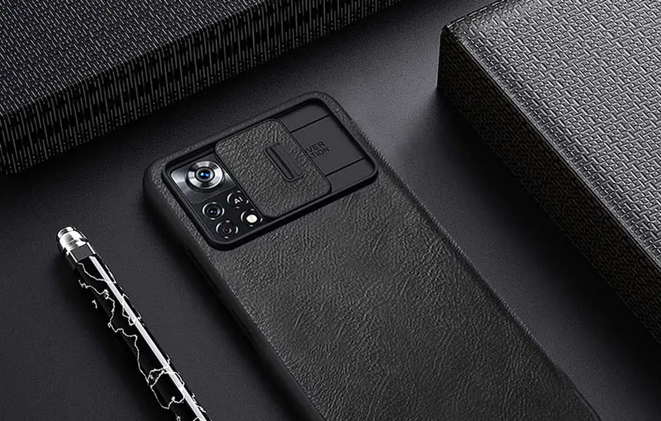 Etui Nillkin Qin Leather Pro do Xiaomi Poco X4 Pro 5G (czarne)