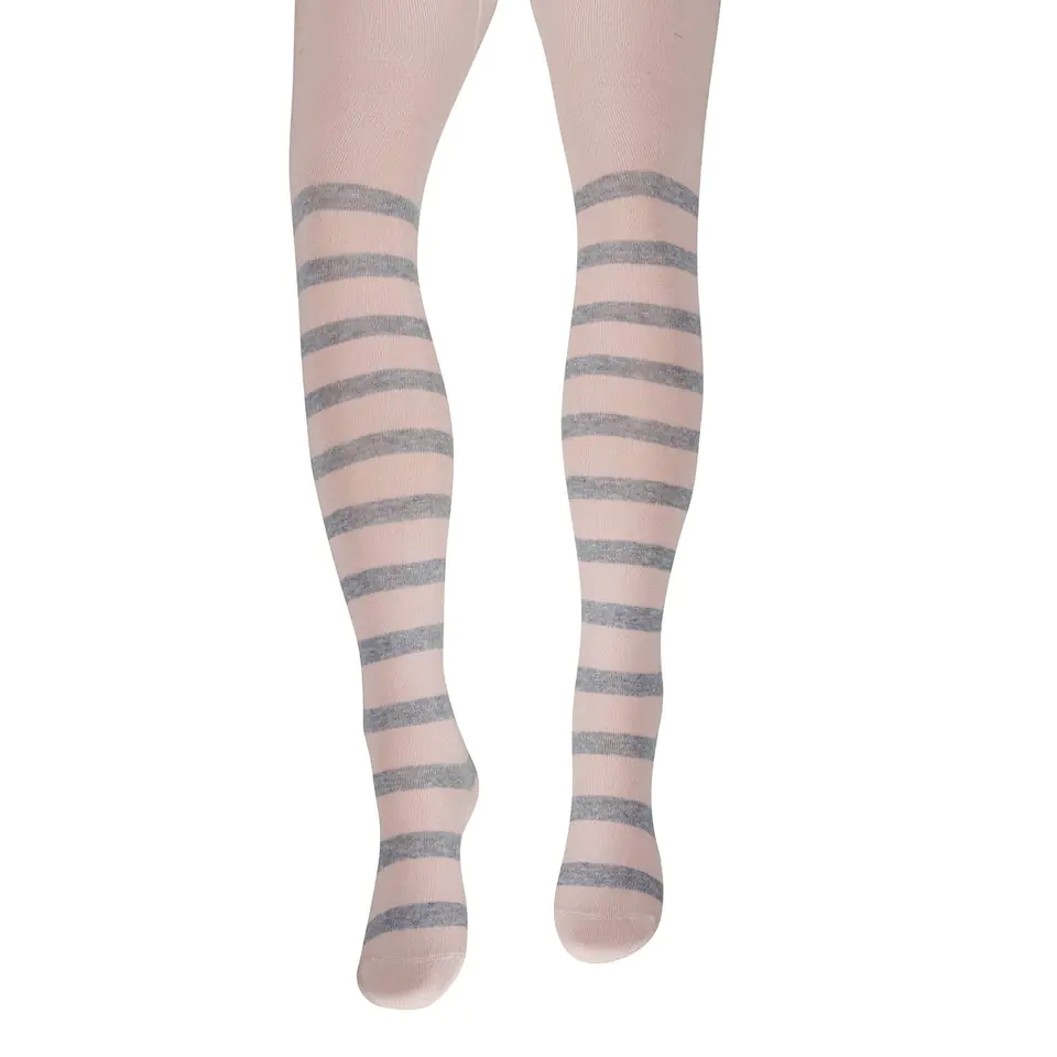 Grey White Striped Tights Style# 1204