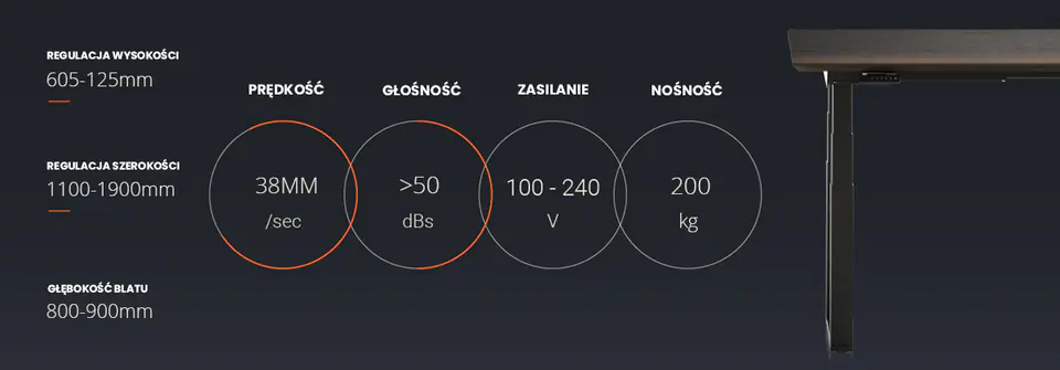 Stół konferencyjny z regulacją wysokości