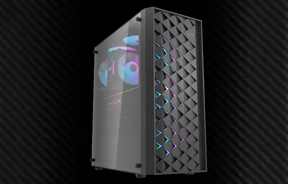 Obudowa komputerowa Darkflash DK351 (czarna) + 4 wentylatory RGB