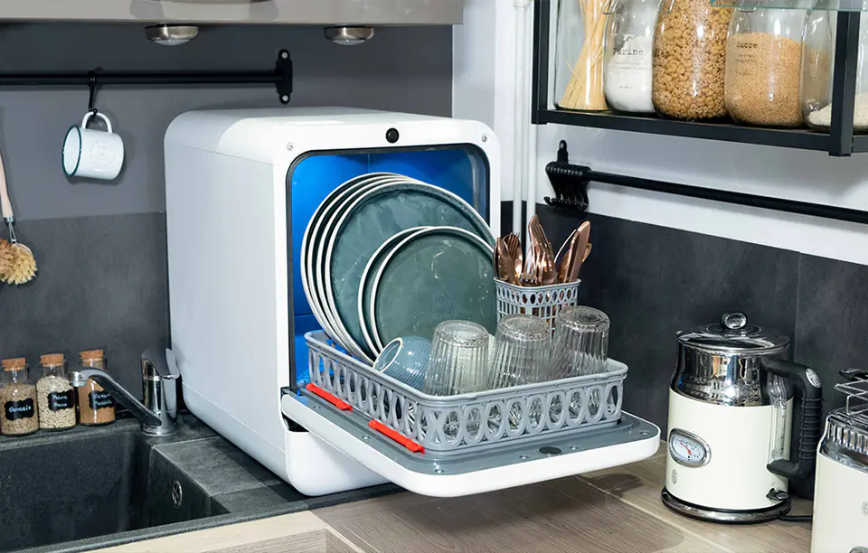 Bob Daan Tech compact mini table-top dishwasher (white)