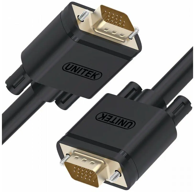 V7 Black Video Cable VGA Male to VGA Male 2m 6.6ft