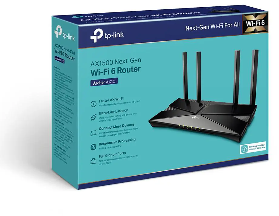 Router Wi-Fi 6 Tp-Link Archer AX10 802.11ax 10/100/1000 Mbit/s MU-MiMO