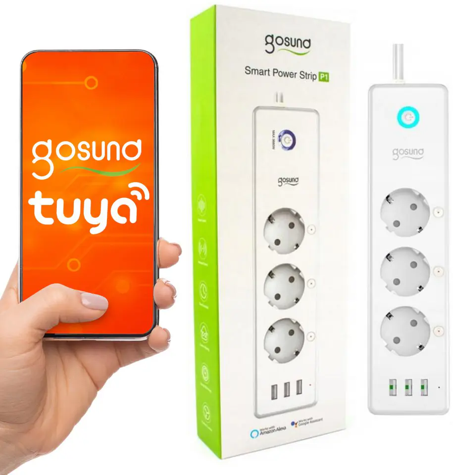 GOSUND Listwa zasilająca SMART 16A WiFi ANDROID iOS TUYA