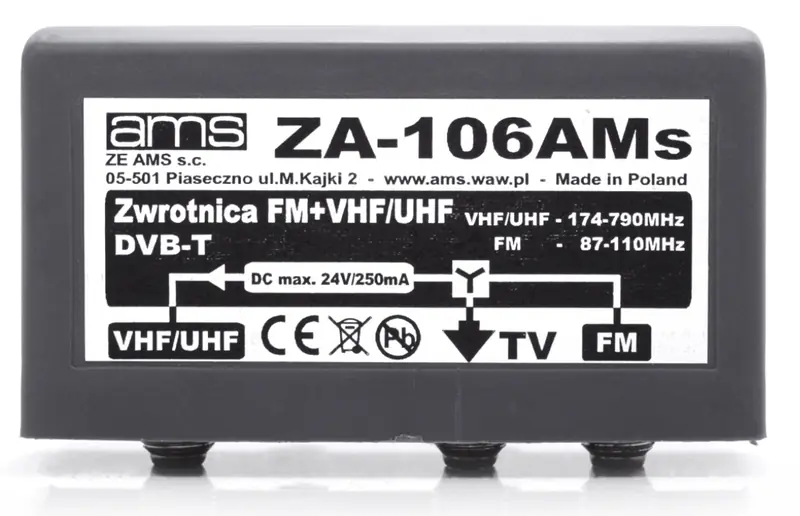 Zwrotnica antenowa AMS ZA-106AMs, FM/VHF+UHF