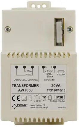 Transformator PULSAR AWT050 TRP 20VA/16V/18V