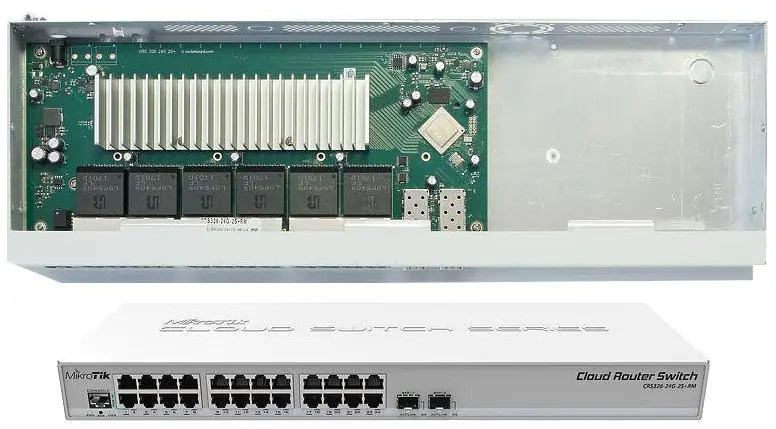 MIKROTIK CRS326-24G-2S+RM CLOUD ROUTER SWITCH 800MHZ, 512MB, 24XGE, 2XSFP+, 1XSERIAL -RJ45, L5