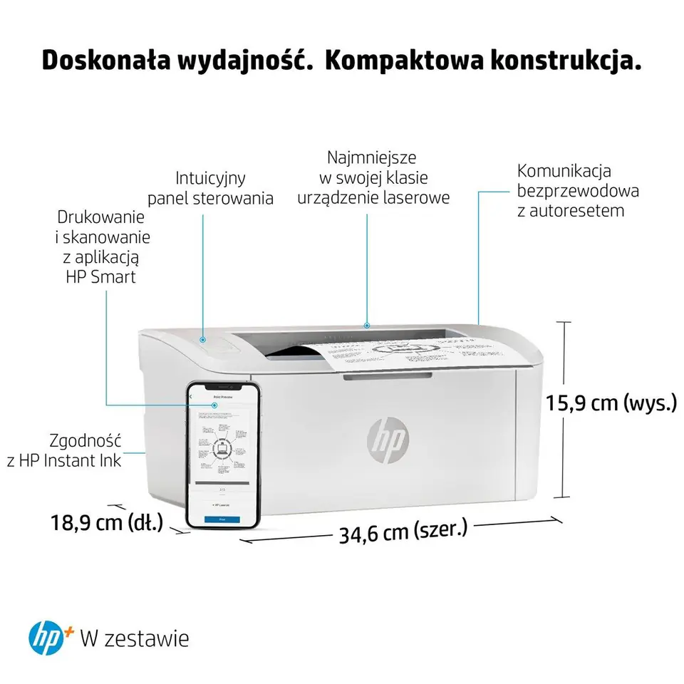 HP LaserJet Imprimante HP M110we, Noir et blanc, Imprimante pour Petit  bureau, Imprimer, Sans fil ; HP+ ; Compatibilité HP Instant Ink