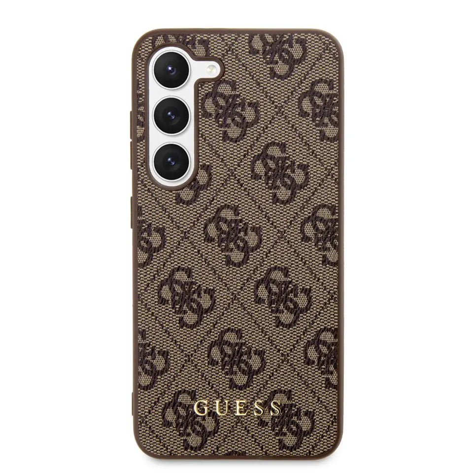 Guess GUHCS24MG4GFBR S24+ S926 brązowy/brown hard case 4G Metal Gold Logo