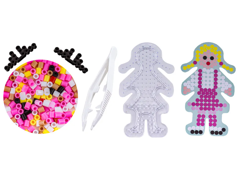 Koraliki do prasowania, Prasowanka, Szablon, Saszetka ZABAWKA, ZŁOTOWSŁOSA LALKA