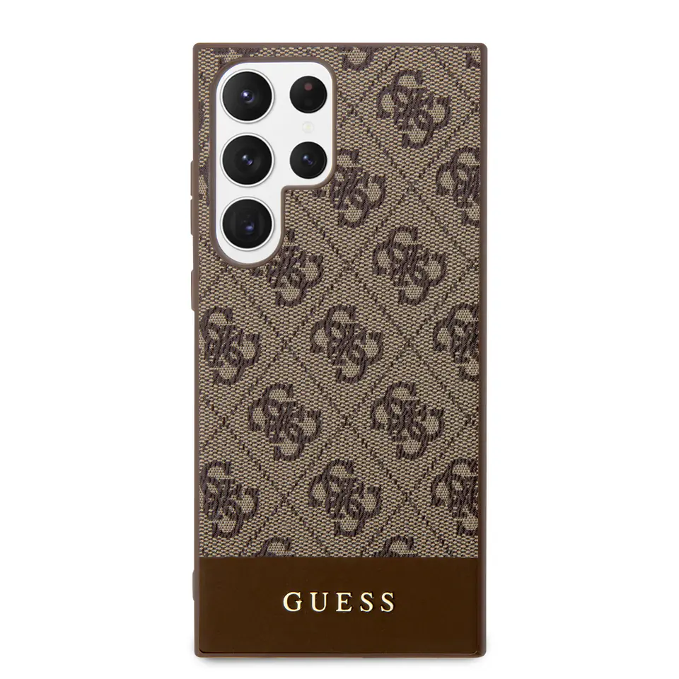 Guess GUHCS24LG4GLBR S24 Ultra S928 brązowy/brown hardcase 4G Stripe Collection