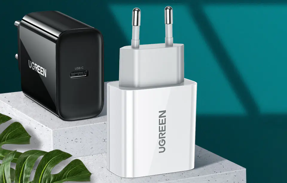 Ładowarka sieciowa EU UGREEN USB-C, 20W, PD3.0 (czarna)