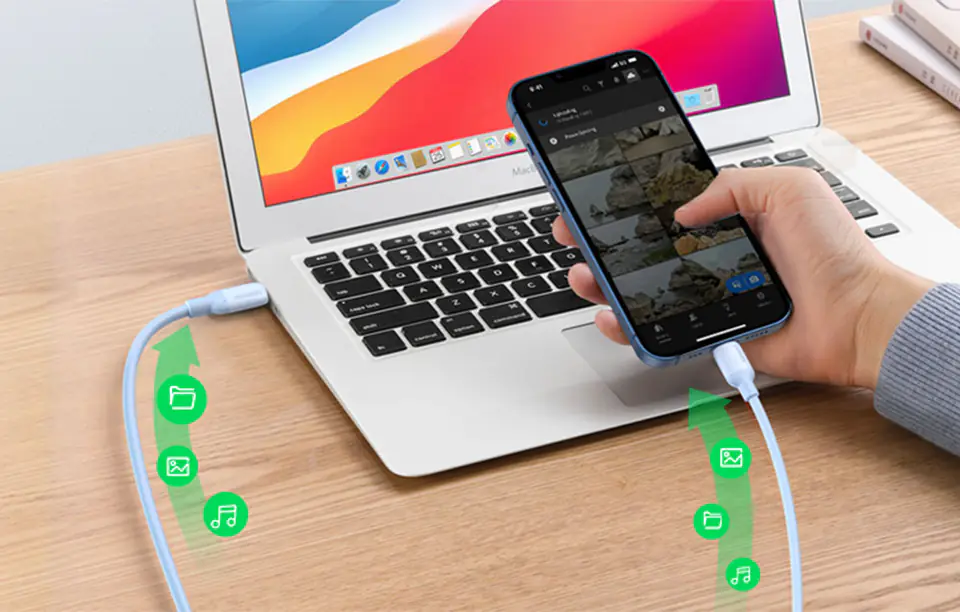 Kabel ładowania USB-C do Lightning UGREEN, US387 PD 3A, 1m (niebieski)