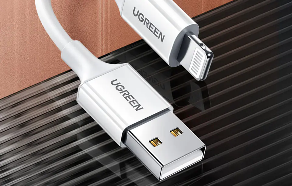 Kabel Lightning do USB UGREEN 2.4A US155, 0.25m (biały)