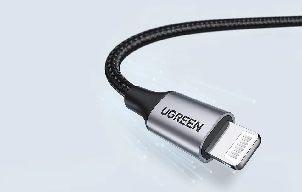 Kabel Lightning do USB UGREEN 2.4A US199, 2m (czarny)