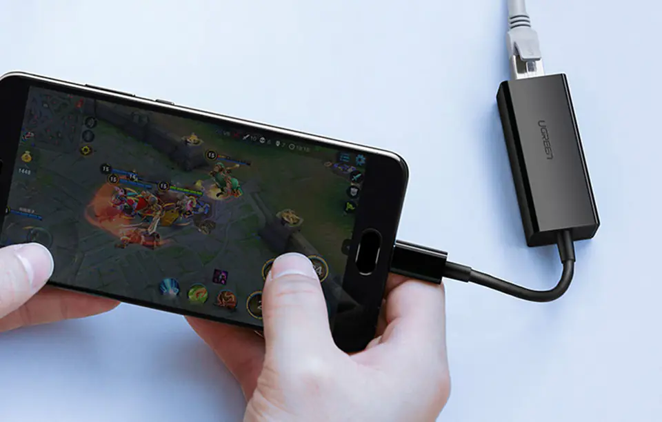 Adapter zewnętrzny Gigabit Ethernet USB-C męski UGREEN (czarny)