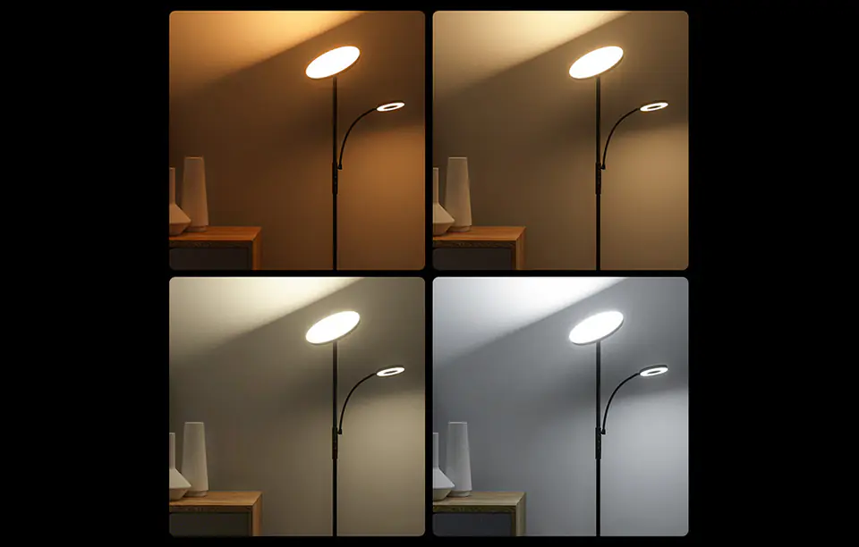 Podwójna lampa podłogowa z pilotem BlitzWill BWL-FL-0001 36W (czarna)