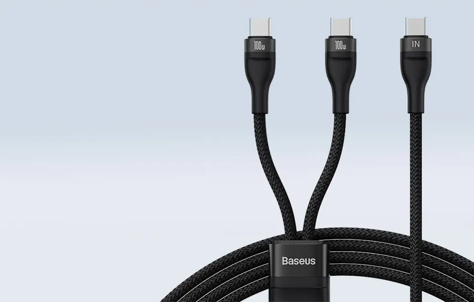 Kabel USB 2w1 Baseus Flash Series, USB-C do USB-C 100W, 1.5m (czarny)