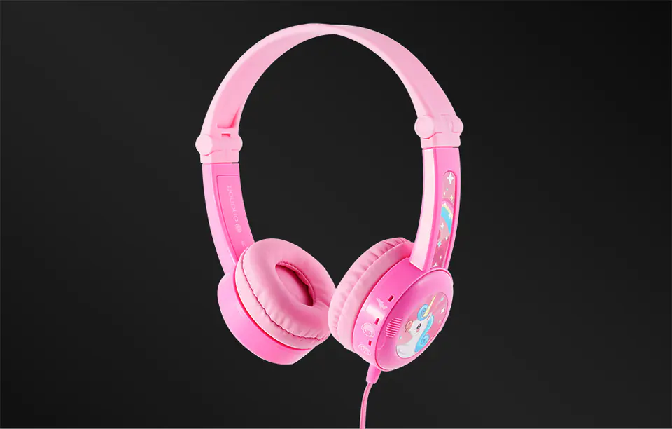 Słuchawki przewodowe dla dzieci BuddyPhones Travel (różowe)