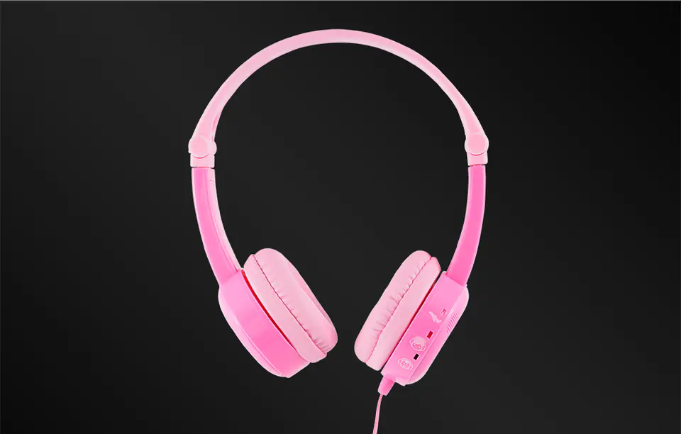 Słuchawki przewodowe dla dzieci BuddyPhones Travel (różowe)