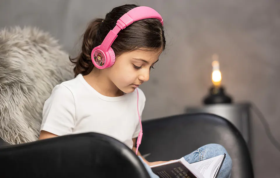 Słuchawki przewodowe dla dzieci BuddyPhones Explore Plus (różowe)