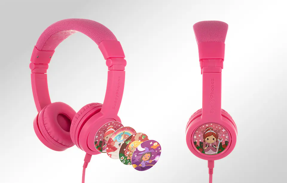 Słuchawki przewodowe dla dzieci BuddyPhones Explore Plus (różowe)